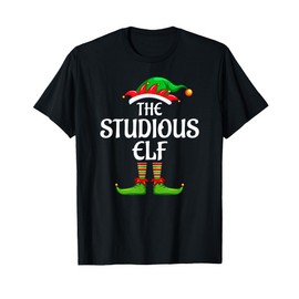 Studious Elf Matching Family Group Christmas Party T-Shirt