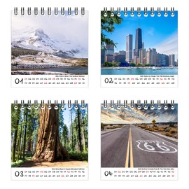 Travel Magic USA Desk Calendar for 2023 Format 10 cm x 10 cm USA City and Country Seelenzauber