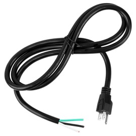 6ft 12 Gauge 3 Prong Replacement Power Supply Cable Cord 110V 115V 120V Pigtail, NEMA 5-15 Plug US SJT 12AWG (12/3)