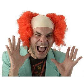 City Costume Wigs Curly Red Clown Wig | Scary Red Clown Bald Cap Wig, Pennywise, It, Clown Wig For Adults