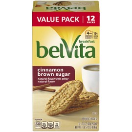 belVita Cinnamon Brown Sugar Breakfast Biscuits, 12 Packs (4 Biscuits Per Pack)