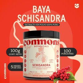 Commons Hongos Adaptógenos - Hongo de Baya Schisandra - Extracto en Polvo 100 gr - Suplemento Natural - Apoya el Rendimiento Físico - 100% Orgánico