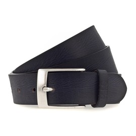 H.I.S 40 mm Men's Leather Belt W100 Navy - Can be Shortened, navy