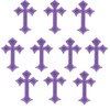 Gothic Cross Iron-on Patches, Purple Decorative Appliques for Clothes and