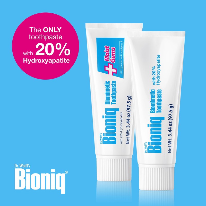 Bioniq Moist Gum Toothpaste with 20% Hydroxyapatite, Fluoride Free Toothpaste,