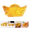 HOMSFOU Crystal Feng Shui Golden Ingot with Dragon Pattern for