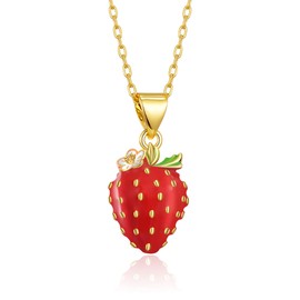 TALYKONG Strawberry Pendant Necklace Jewelry Mothers Day Gifts for Women (Strawberry)