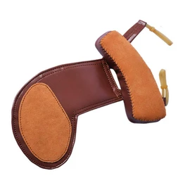 Jiayouy 4/4-4/3 Violin Shoulder & Chinrest Pad Brown Soft Comfortable Sheepskin Leather