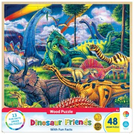 MasterPieces - Wood Fun Facts - Dinosaur Friends 48 Piece Wood Jigsaw Puzzle