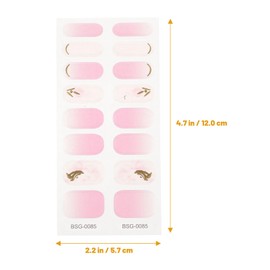 Baluue Gel Nail Stickers Semi Cured Nail Wraps Strips Easy Application Nail Art Glue Manicure Decorative Stickers Kit for Women