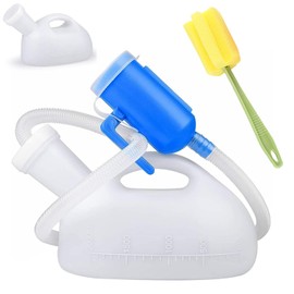 Orinales para Hombres a Prueba de Derrames 2000ml, Botella de Orinal Portátil con 1 cepillo de esponja, Tubo Largo con Tapa para Hospital, Coche, Cama, Viaje, Camping