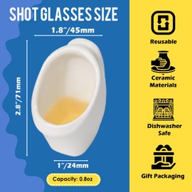 Extguds Urinal Shot Glasses，2 Pack Funny Shot Glasses for Bachelor Party，0.8 oz White Elephant Gifts，Funny Gag Mug Set，Party Adult Dumb Novelty Cool Toilet Shot Glasses (2pack)