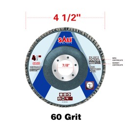 Sali 24 Pack Flap Disc 60 Grit 4.5" x 7/8-Inch Sanding Disc Bevel Type #29 Premium and Industrial Grade Angle Grinder Grinding Wheel High Performance Edge Grinding