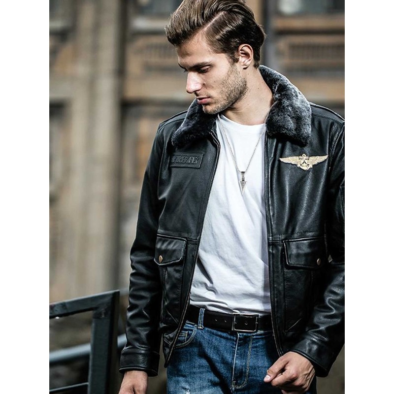 Arrowhead Necklace for Men Mens Necklace Pendant Black Silver (B:
