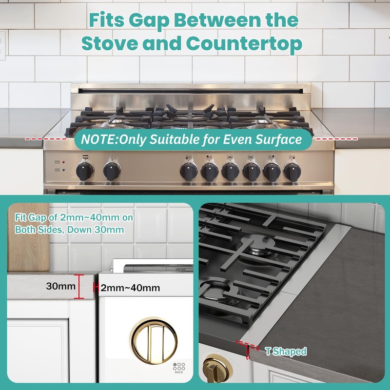 Stove Gap Covers Stainless Steel Stove Gap Filler,13.8'' to 27.5''