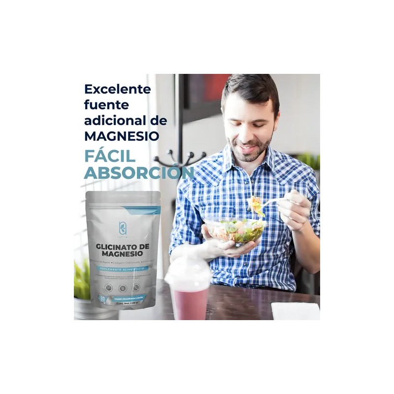 Naíma Glicinato Magnesio Polvo Sabor Frambuesa Limón 300g Gluten Vegano