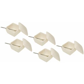 Kohiki Square Condiment Container, Set of 5, Made in Japan, Ceramic with Stainless Steel Spoon, Commercial Use, Ichimi Salt, Sanshimi, Shichimi, Udon, Buckwheat, Yakiniku Restaurants, Restaurants,