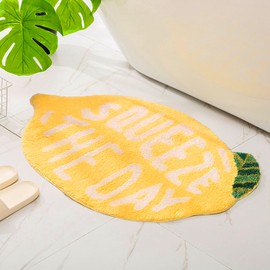 Lemon Bathroom Rug Mat Soft Absorbent Microfiber Rugs 31"×19" Non-Slip Shaggy Bath Carpet Machine Wash Dry, Bath Mats for Bathroom Floor, Tub and Shower