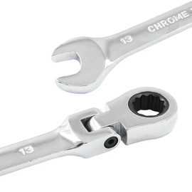 HARSKIYER 13mm Flex Head Ratchet Wrench, 12 Point Chrome Vanadium Steel Combination Spanner with 72 Tooth Ratcheting Gear, Metric Industrial Grade Tool for Automotive and Mechanical Maintenance