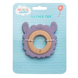 tgonzales5008 NEW 3- 3” Magic Years Natural Wood And Silicone teether Toy 3” Washable Llama(N)