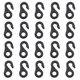 Ruiwaer 20PCS Black S-Shape Plastic Tent Hook Clips