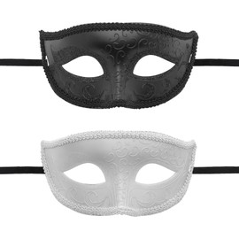 2 Pack Masquerade Mask for Men And Women, Venetian Masquerade Mask Couples Set, Party Masks for Adults Masquerade Black & White