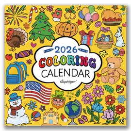 2026 Kids Calendar - Coloring Calendar for Kids, 2026 Wall Calendar 12 Monthly, Jan. 2026 - Dec. 2026, Toddler Calendars Learning for Home/Classroom, 12 Different Theme Illustrated Images to Color, Good for Tracking or Planning
