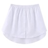 OBBUE Women's Mini Adjustable Shirt Extender Removable Layering Half Length Underskirt with Buttons White 3X-Large