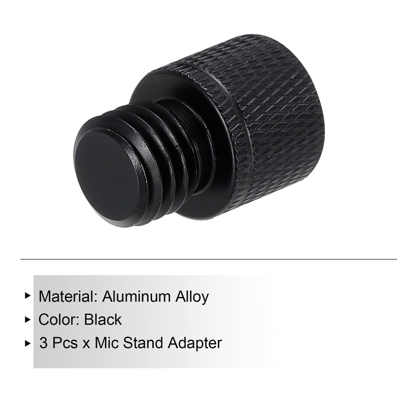 QUARKZMAN 3 Piece Microphone Stand Adapter, 1/4 Female Thread to