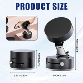 LIUQOBN 2pcs Suction Phone Holder,Vacuum Magnetic Phone Stand,Suction Phone Holder,Magnetic Phone Holder Gym,Car Mounted Magnetic Phone Holder,Suitable For Cars, Gyms（Black）