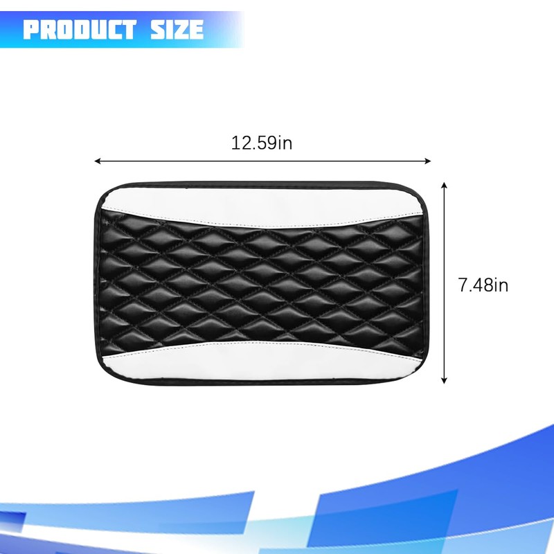 Car Center Console Cover, Comfortable PU Leather Vehicle Armrest Storage