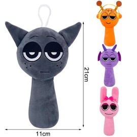 Philoctes Sprunki Plush Grey, 21 cm Plushies Horror Music Game Cuddly Toy, Incrediboxes Soft Toy, Toy Figure Toy for Girls and Boys, Children's Toy for Fans and Collectors from 15 Years