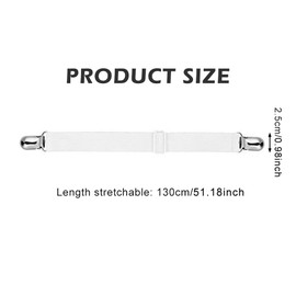 POHOVE 4PCS Adjustable Bed Sheet Clips, Heavy-Duty Elastic Sheet Straps Suspenders with Grip Clips for Queen, King, Twin Mattress, Fitted Bed Grippers to Keep Tight and Wrinkle-Free