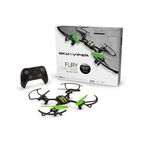 Sky Viper Fury Stunt Drone, Black/Green