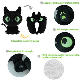 hrabykt Travel Pillow for Kids & Adults Car Neck Pillow Memory Cotton U-Shaped Neck Pillow Soft Head Support Travel Accessories for Airplane Car Train Bus