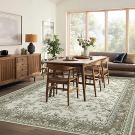 Taupe Boho Living Room Rug 5x8, Washable Low Pile Non Slip Area Rugs for Bedroom, Dining Room, Office, Farmhouse Retro Carpet Indoor Grey Beige Tan Pattern Aesthetic Sketch Style Vintag Room Decor