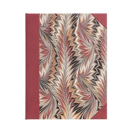 Rubedo (Cockerell Marbled Paper) Ultra Unlined Hardcover Journal: Hard Cover, 120 gsm, Ribbon Marker, Memento Pouch, Elastic Closure