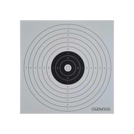 OAKWOOD Targets 14 x 14 or 17 x 17 | Various Designs | Air Rifle Pistol Airsoft CO2 Shooting Disc for Ball Catcher 50/100/150 Pieces (17 x 17, 10 Ring (50))