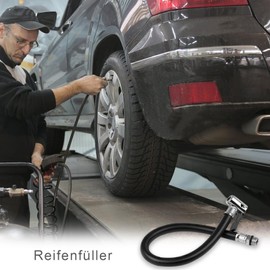 thirei Tyre Inflator, Tyre Inflator Hose, Tyre Inflator Hose, 13 mm, Rubber, Metal, for Bicycles, Motorcycles and Cars