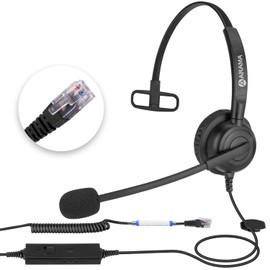 Arama Yealink Headset with Microphone Noise Cancelling, RJ9 Telephone Headsets for Office Phones Compatible with Yealink T20P T21P T26P T23G T46G T48G T42S T46S Avaya 1608 9608 9611 Grandstream Phones