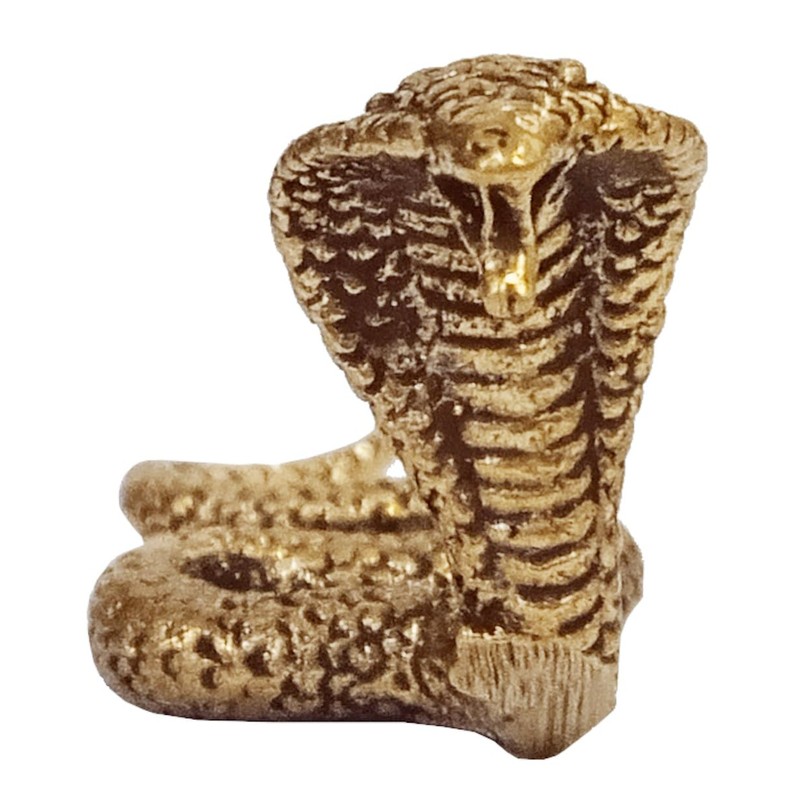 Purpledip Rare Miniature Brass Figurine King Cobra Nag Snake: Collectible