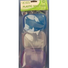 Homesmart Plastic Soap Trays.  Assorted colors 3 pk. Traveling Accessory NEW