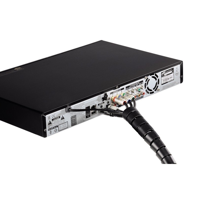 Electraline 1.8m Expandable Cable Management Sleeve- Cable Bundler, black, 62042