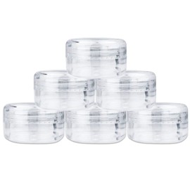 15G/15ML Clear Plastic Cosmetic Circle Smaple Container Bottle Jars CLEAR Lids Refillable Solid Perfume Liquid Lotion Cream Powder Screw Cap TSA Pass AOSTEK(TM) (Lot of 15 Pcs)