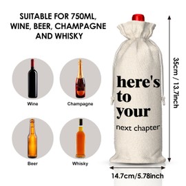 EUFJDKSL New Job Wine Gift Bag-Going Away, Farewell Leaving, Goodbye Gifts for Coworker Colleagues Boss, New Beginning Favor for Friend Teacher, Next Chapter