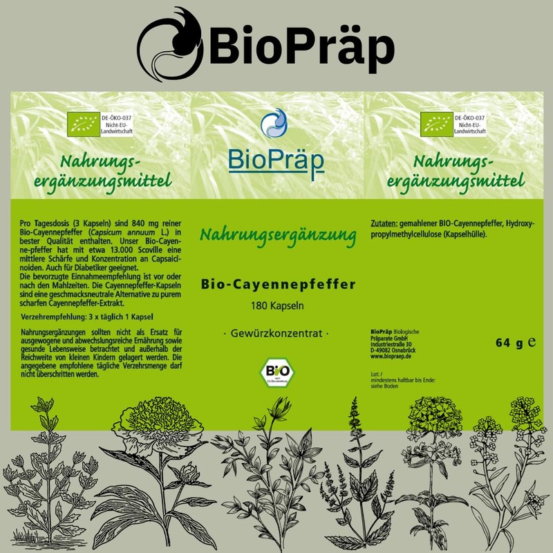 Bio-Cayennepfeffer Kapseln