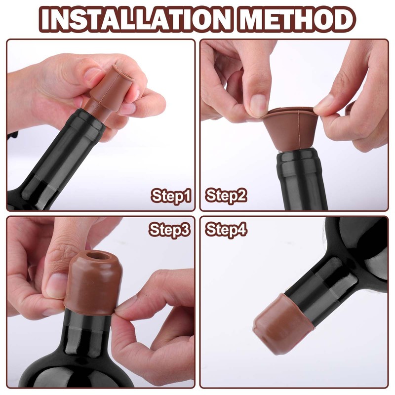 Vodolo Silicone Wine Stopper,8pcs Reusable and Unbreakable Glass Bottle Sealer