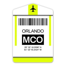 Squiddy Orlando Airport Code MCO Luggage Tag Style - Vinyl Sticker for Car, Laptop, Notebook (5" high)