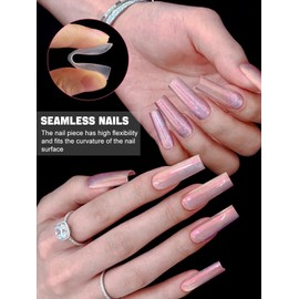 EBANKU 120P Dual Nail Forms System Dual Tips Nails with Full Cover Acrylic Nail Shapes for Polygel Dual Tips Nails for Nail Art Salon Nail Design (Clear, Matte Coffin)