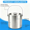 Stainless Steel Ice Bucket,3L Insulated Ice Bucket With Lid &